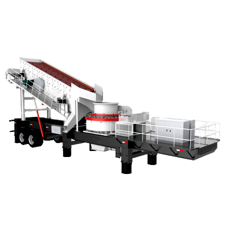 Tire type crushing and screening station